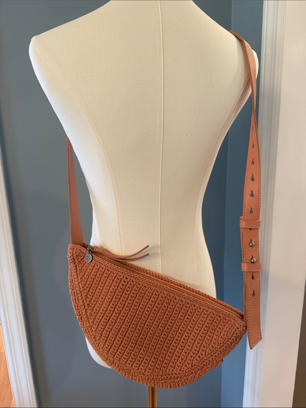 The Sak Tess Sling Crochet Crossbody Bag - Woven , Nectar